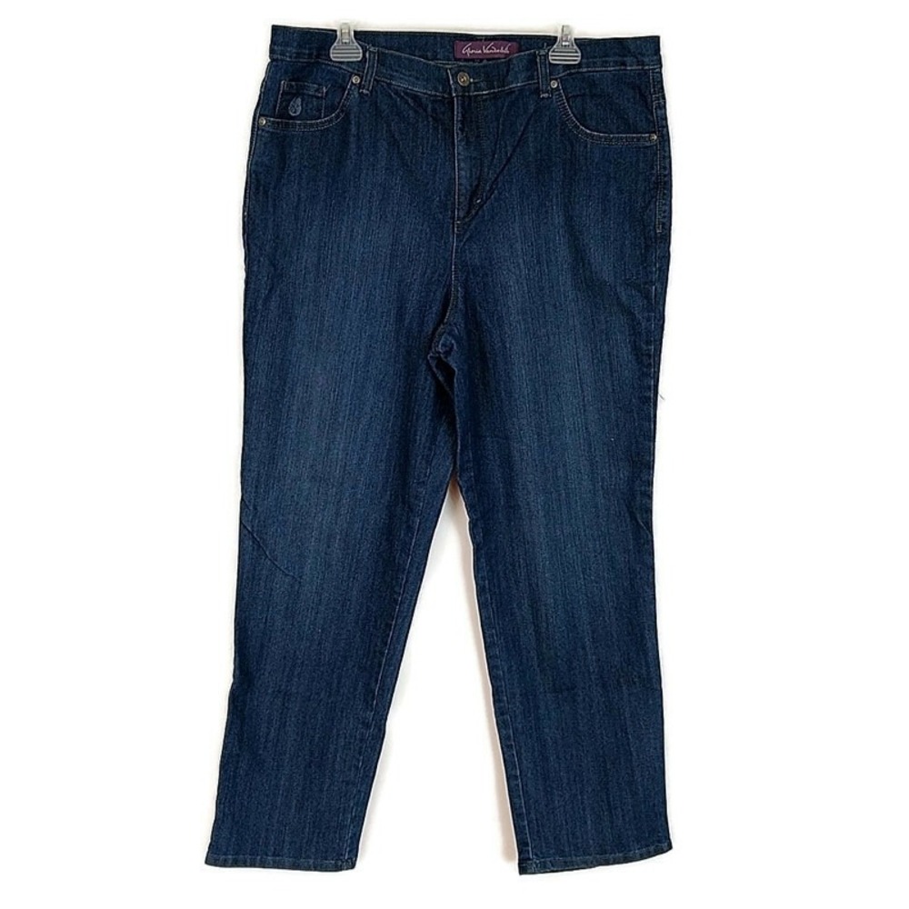 Gloria Vanderbilt Amanda Jeans Womens 16W Blue Dark Wash High Rise Straight Leg